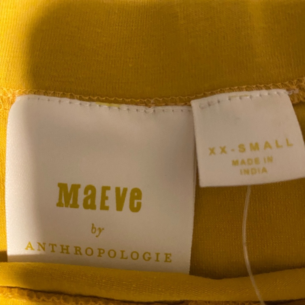 Anthropologie Yellow Top with Mustard Yellow Label